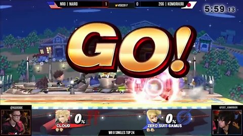 NRG|Nairo (Zero Suit) vs. 2GG|Komorikiri (Cloud) - Wii U Singles Top 24 - SSC2017