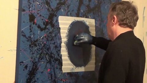 PAINTING A LARGE ABSTRACT 'Harbinger' IN REAL TIME