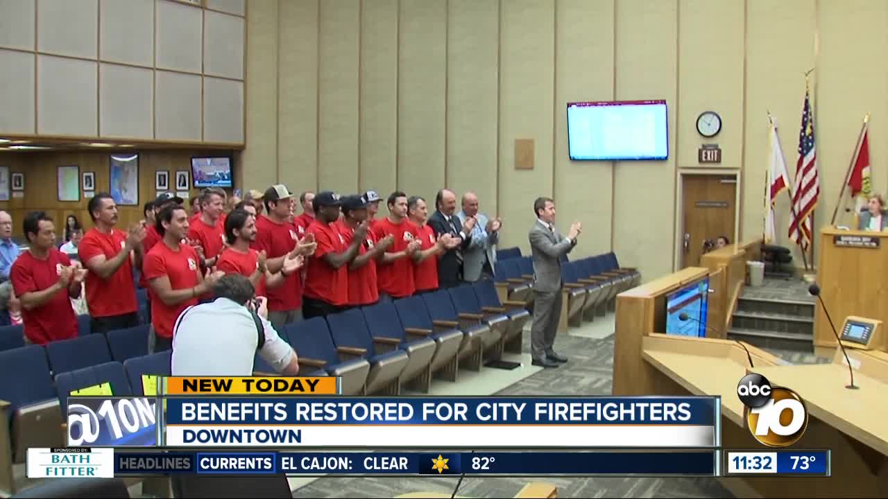 San Diego Firefighters rally for benefits