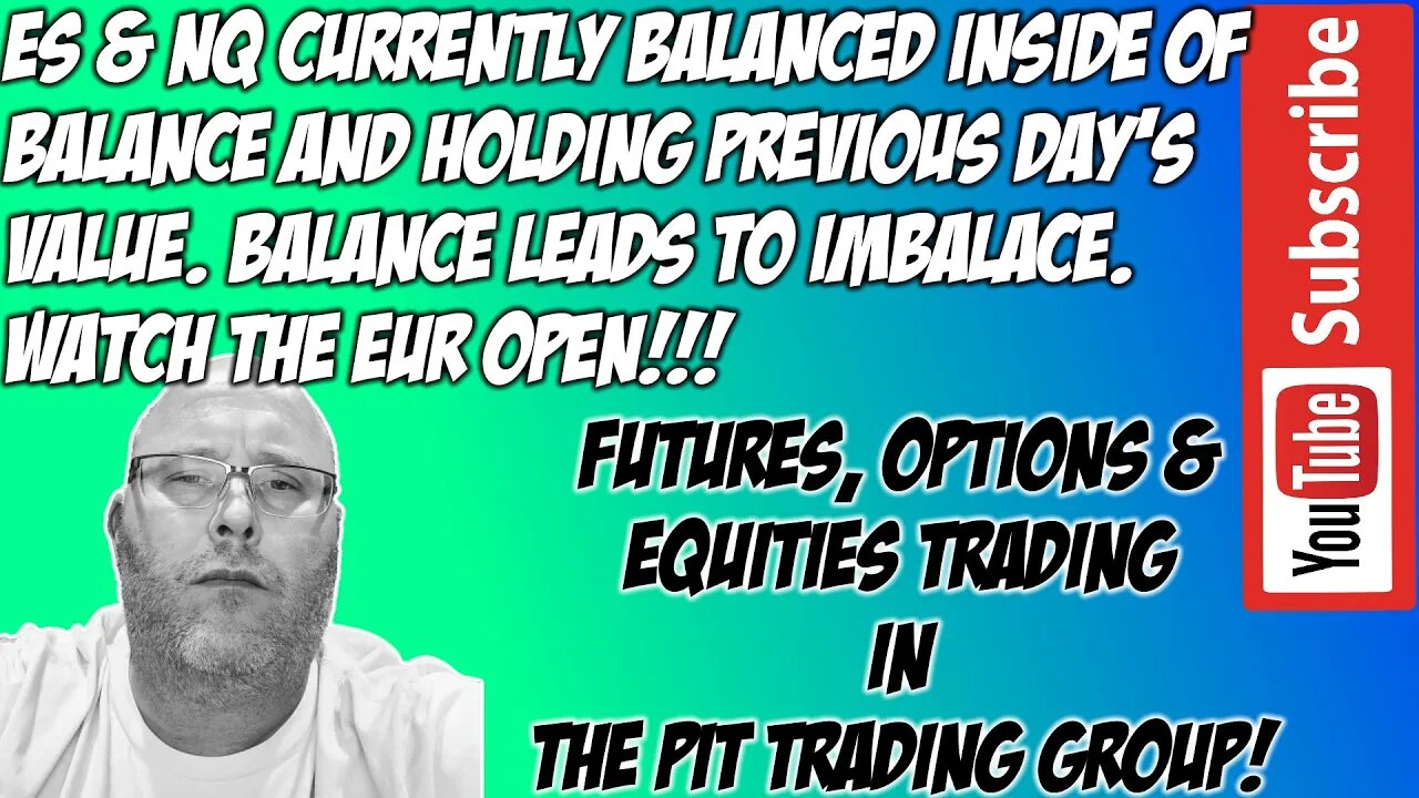 Balance Leads To Imbalance - ES E mini S&P500 NQ NASDAQ 100 - Premarket Trade Plan - The Pit Trading