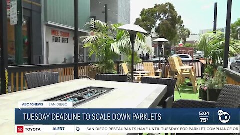 San Diego restaurants face Tuesday deadline to downsize parklets