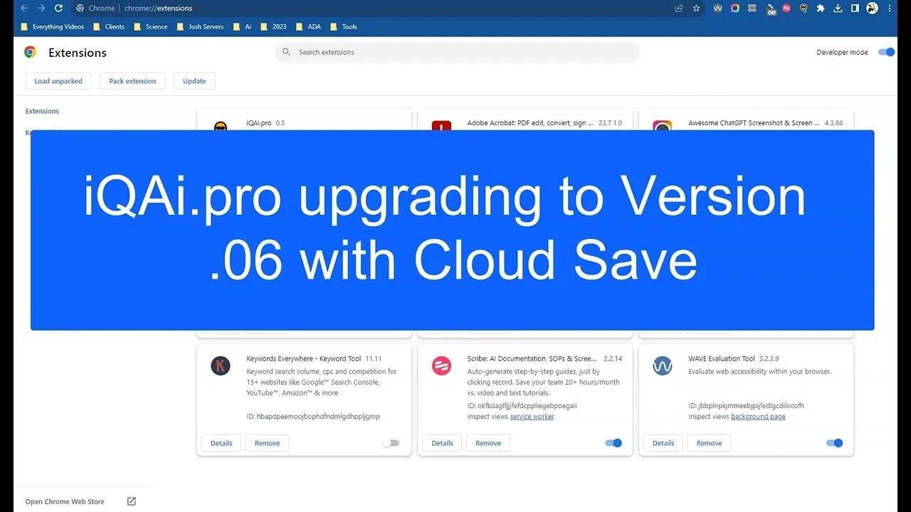 iQAi pro Upgrading To Version .06 With Cloud Save