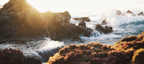 Beautiful nature water crashing