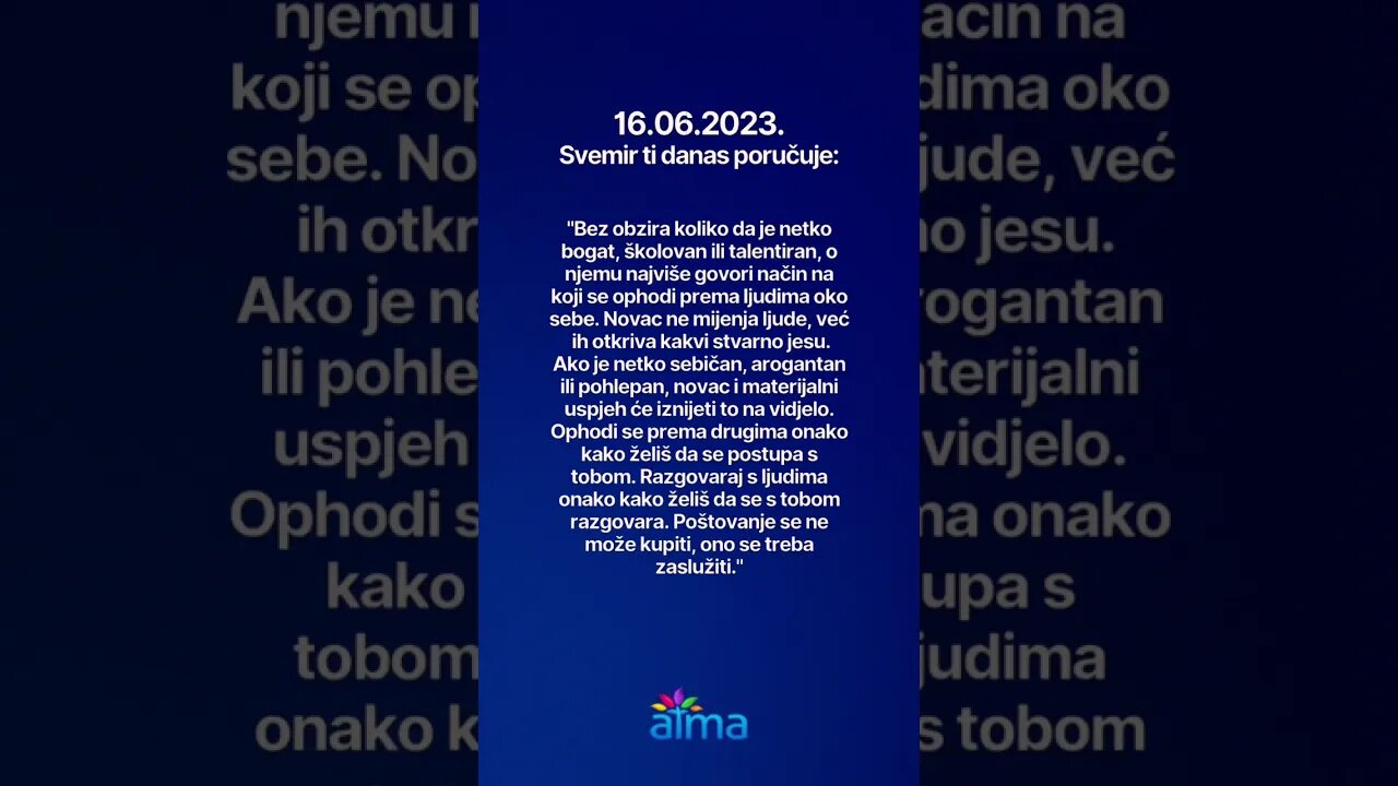Poruka Svemira 16.06.2023. 💙