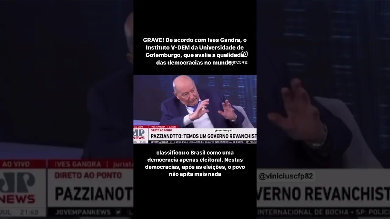 Instituto V-DEM da Universidade de Gotemburgo, classificou o Brasil como uma democracia eleitoral
