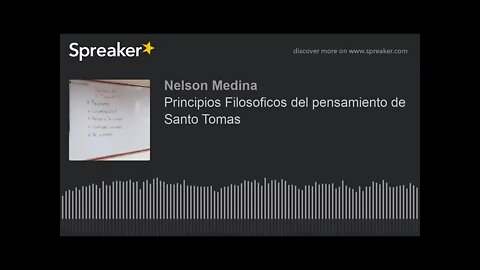 Principios filosofícos del pensamiento de Santo Tomás de Aquino. Fray Nelson Medina.