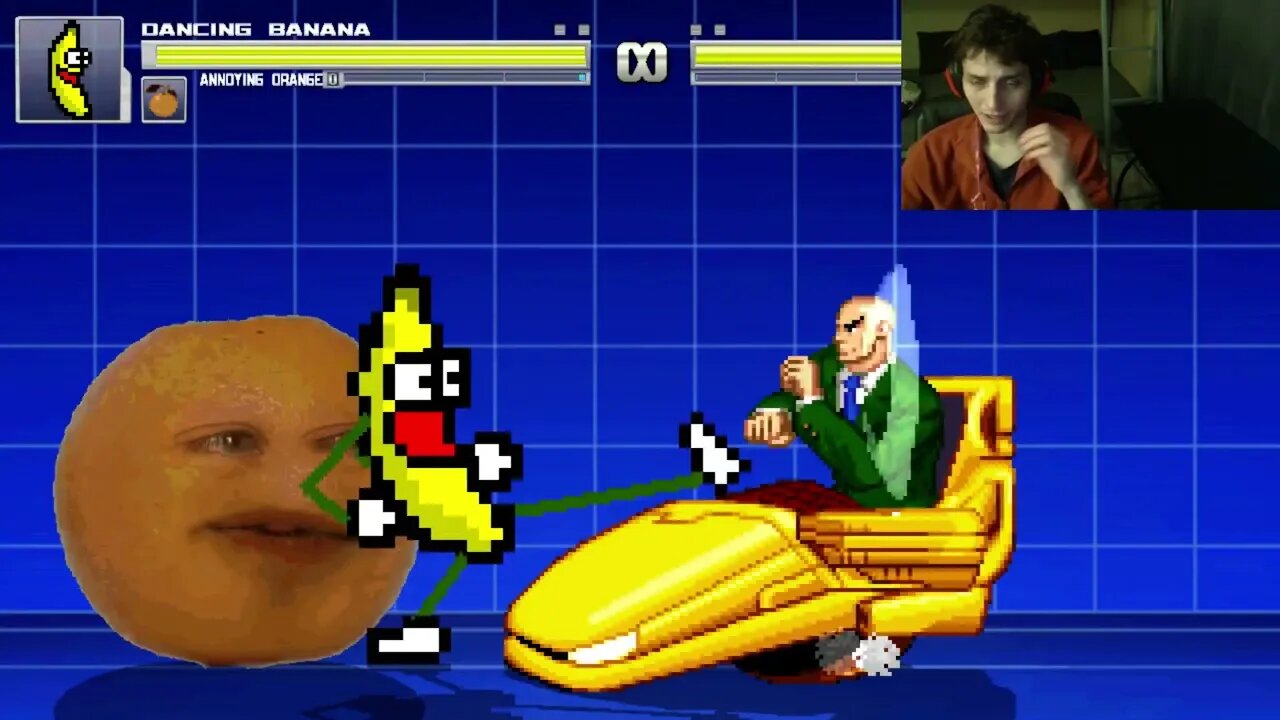 Fruit Characters (Annoying Orange And Dancing Banana) VS Professor X In An Epic Battle In MUGEN