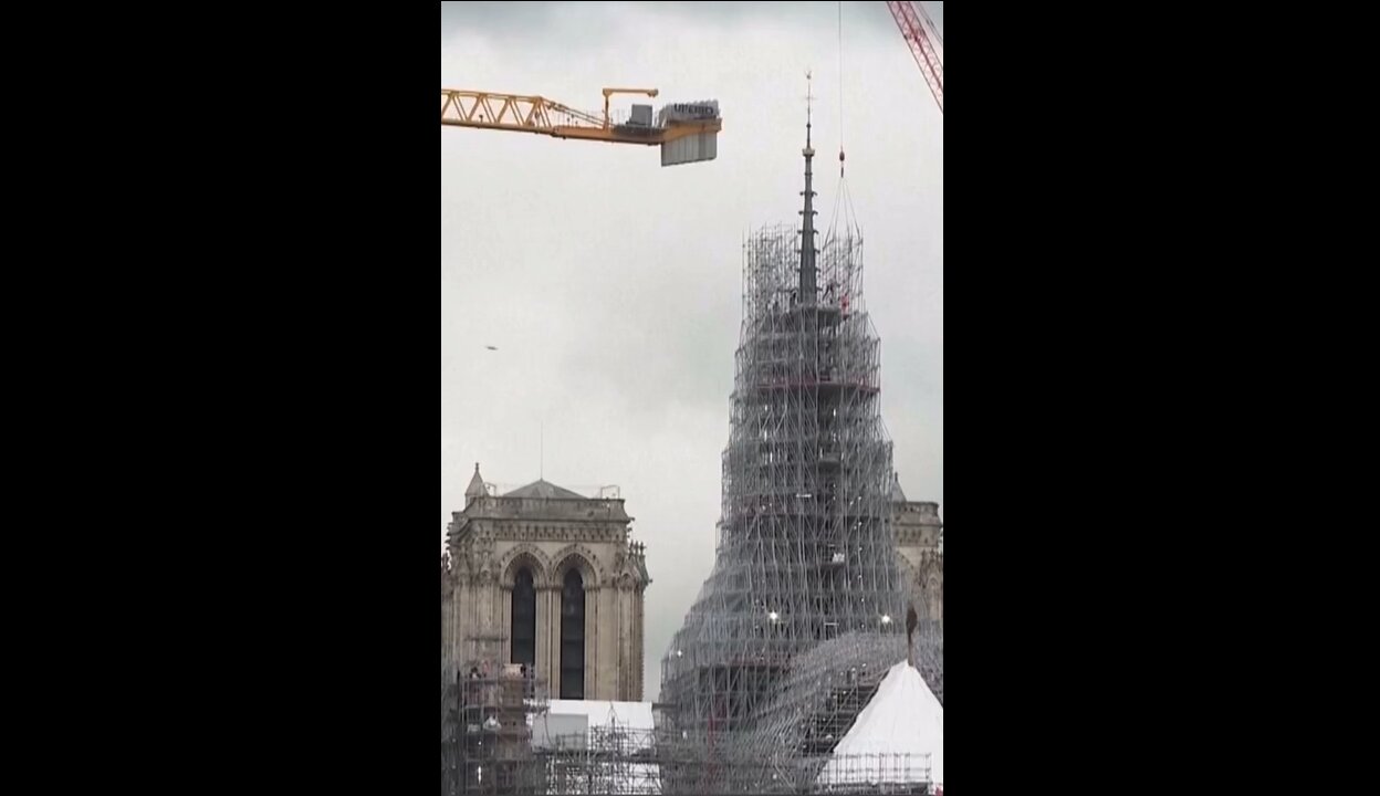 The scaffolding has started to come down off Notre Dame