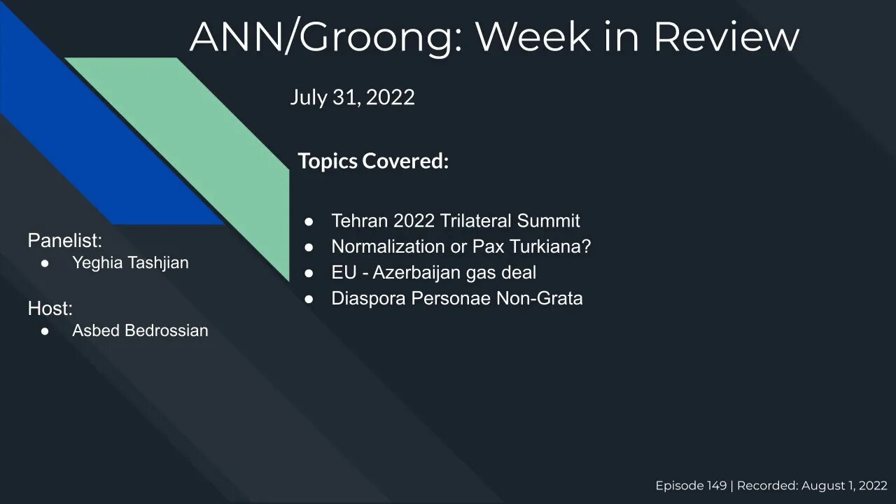 Tehran 2022 | Normalization | EU-Azerbaijan Gas Deal | Personae Non Grata | Ep #149 - July 31, 2022