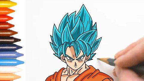 COMO DESENHAR GOKU SSGSS - FÁCIL #goku #dragonball #desenho