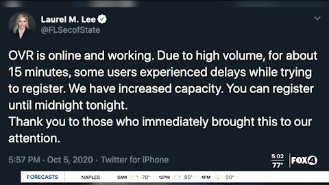 Voter registration site crashed