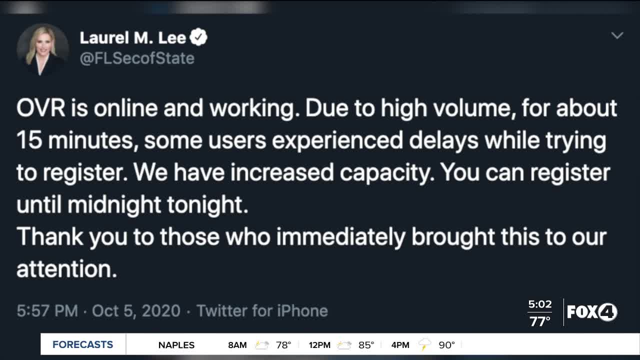 Voter registration site crashed