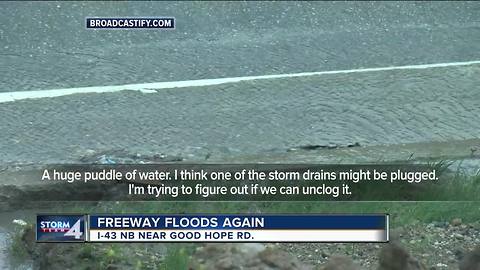 Freeway floods again prompting overnight closures