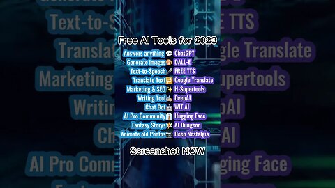 Free AI Tools for 2023 #shorts #aitools #ai #aimarketing #websitesyouneedtoknow #aiwebsites