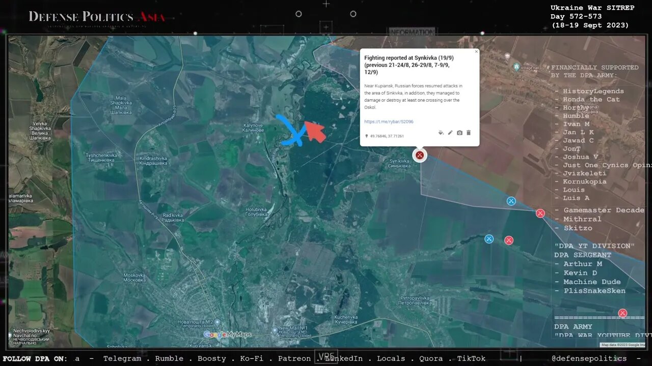 [ Kupyansk Front ] Russia restarts assault operation at Synkivka?