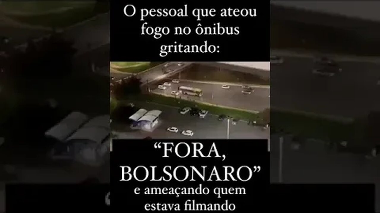 manifestantes queimam onibus em br@silia aos gritos de fora b@lsonaro #ultimasnoticias #brasilia