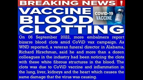 More embalmers report bizarre blood clots amid CoVid vax campaign.