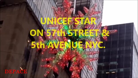 UNICEF STAR AT 57th STREET & 5th AVENUE NYC.