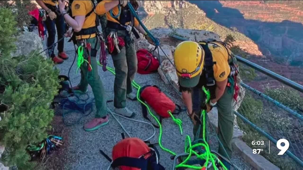 13-year-old boy rescued after falling over edge at Grand Canyon's North Rim