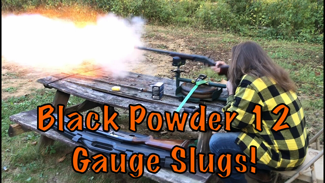 BPI 12 Gauge 1 1/4 Ounce Value Slug Range Testing With My Black Powder!