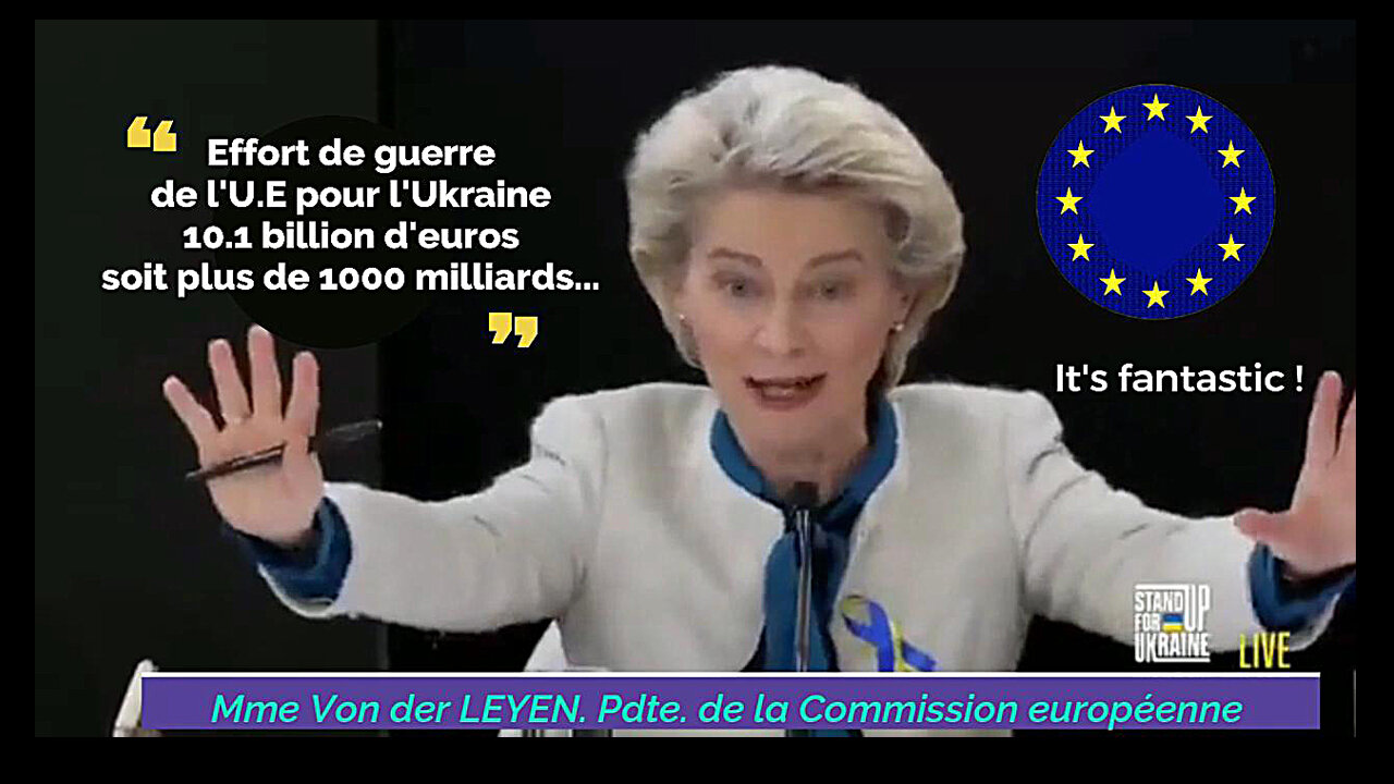 U.E et l'Ukraine / Mme Von der Leyen joue au casino avec nos sous... "It's fantastic" (Hd 720)