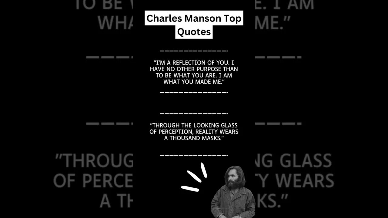 Charles Manson Quotes! #quotes #crime #truecrime #criminal #charlesmanson #shorts #horrorshorts