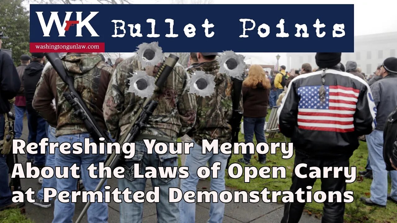 Bullet Points. Refreshing Your Memory on the Laws of Open Carry at Permitted Demonstrations.