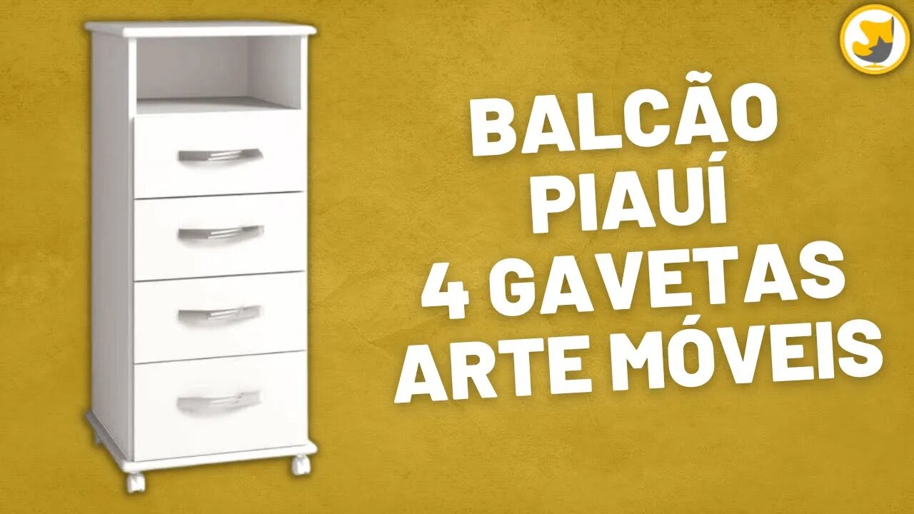 Balcão Piauí 4 Gavetas Branco Flex Arte Móveis