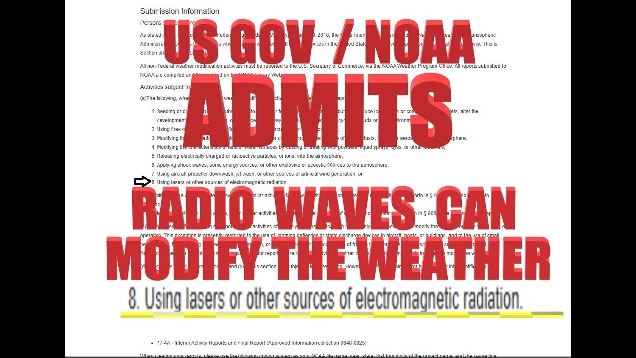 US Gov PROOF!! Radio Waves Frequencies CAN INDEED Modify the weather