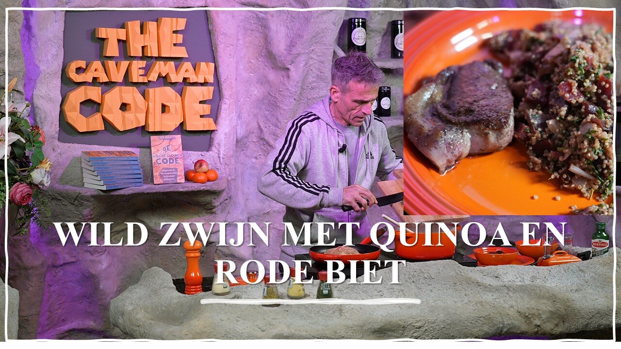 Wild zwijn met quinoa en rode biet