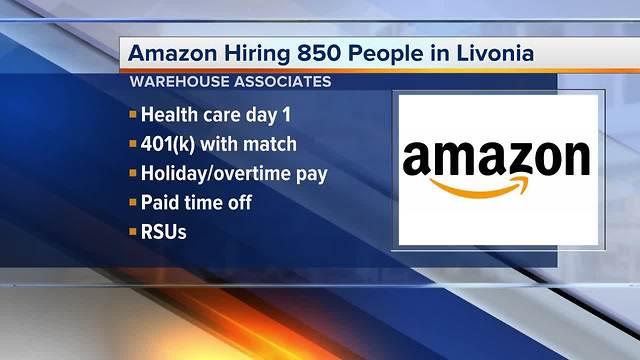 Amazon is hiring 850 Warehouse Associates in metro Detroit