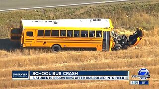 8 injured in school bus rollover