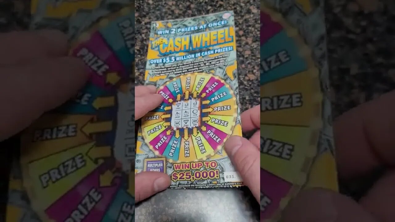 Winning another Cash Wheel Lottery Ticket #shorts