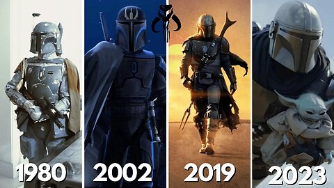 Evolution of Mandalorians in Star Wars Movies and TV Shows (1980-2023)