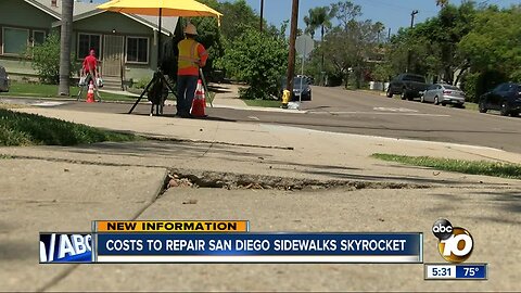 Costs to repair San Diego sidewalks skyrocket