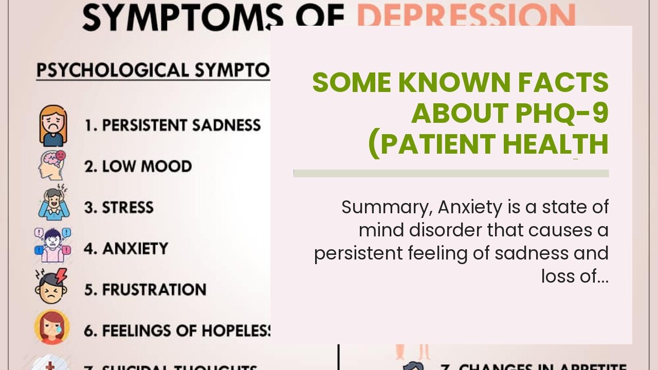 Some Known Facts About PHQ-9 (Patient Health Questionnaire-9) - MDCalc.