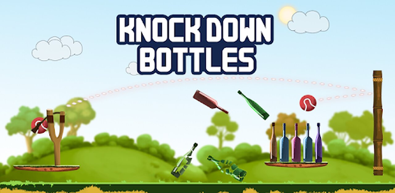 Knockdown Bottles Shooting Game - Test your Slingshot skills - Andriod gaming land