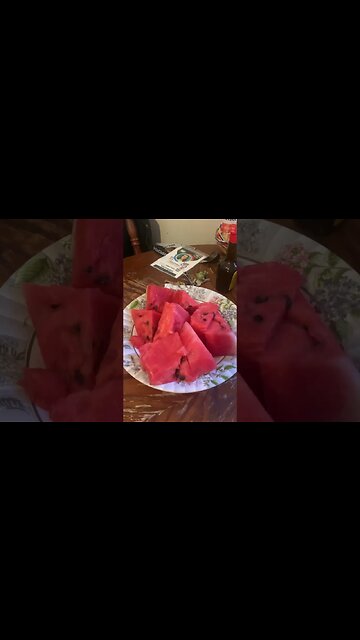 Water melon is so much loved in my family-baby Andrei agrees