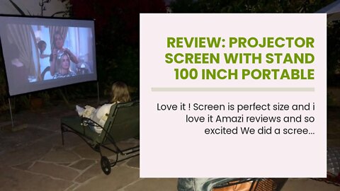 Review: Projector Screen with Stand 100 inch Portable Projection Screen 16:9 4K HD Rear Front P...