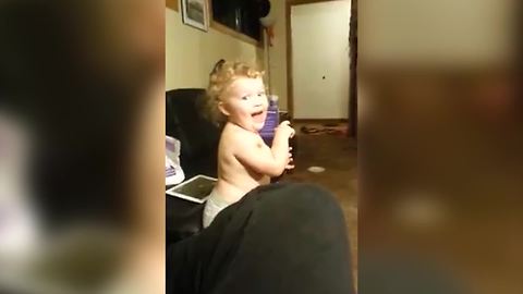 A Tot Girl Gets Excited While Watching Video Of An Ultrasound