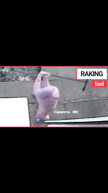 CCTV shows drug addict trying to force his way into flat with a garden rake