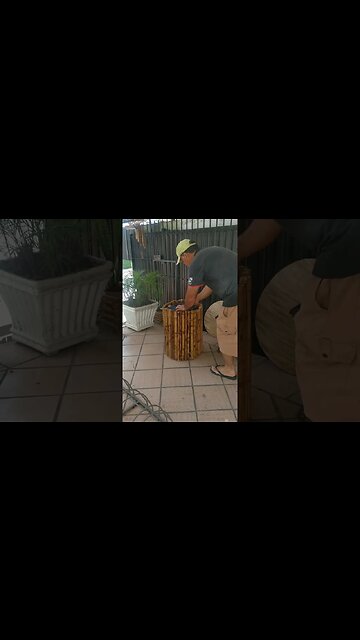 conjunto de bambu mesa e bancos#shorts