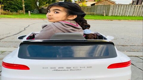 4 Year Old Girl Driving her new Porsche