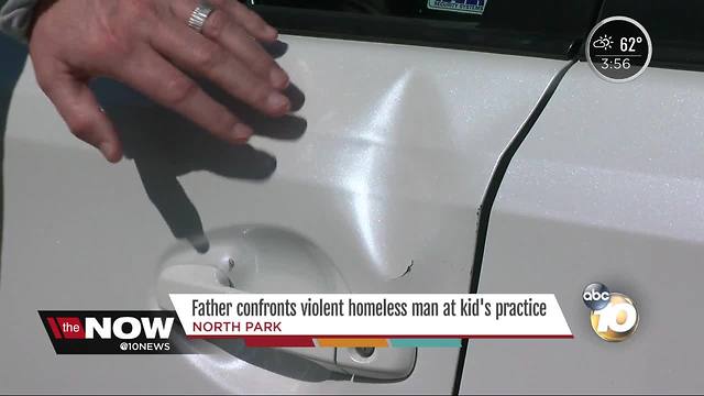 Father confronts violent homeless man at kid's practice