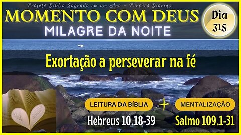 MOMENTO COM DEUS - LEITURA DIÁRIA DA BÍBLIA | MILAGRE DA NOITE - Dia 315/365 #biblia