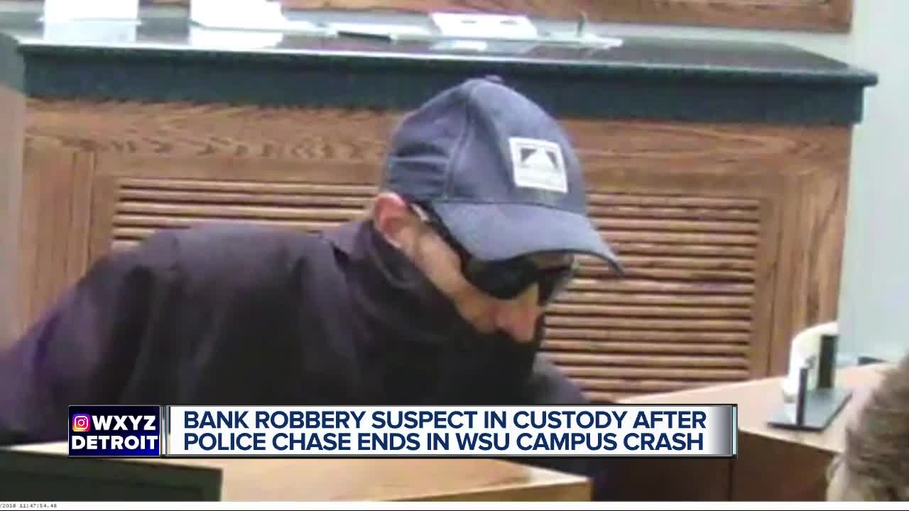 Madison Heights bank robbery suspect arrested after attempting to carjack WSU student