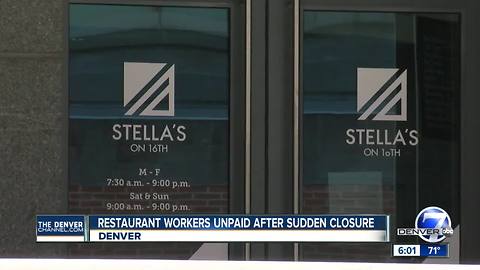 Stella's on 16th closes without notice and paychecks to workers