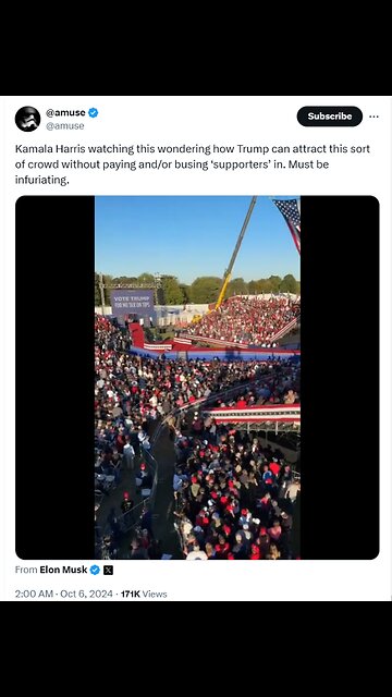 Kamala Harris watching this wondering how Trump can attract this sort of crowd