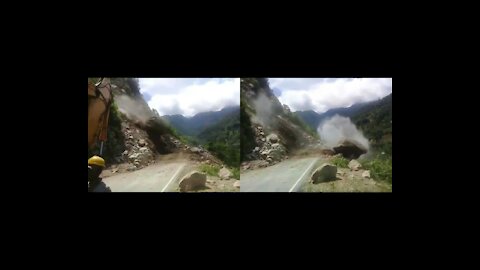 Boulder falling | landslide| blocked road