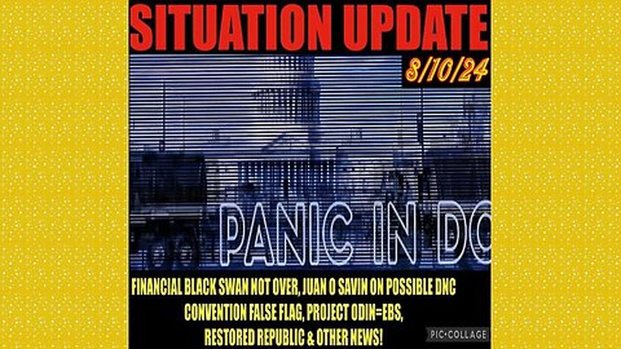 SITUATION UPDATE 8-10-24 - Financial Black Swan, DNC FF, Odin=Ebs, Vt Intel, No way out